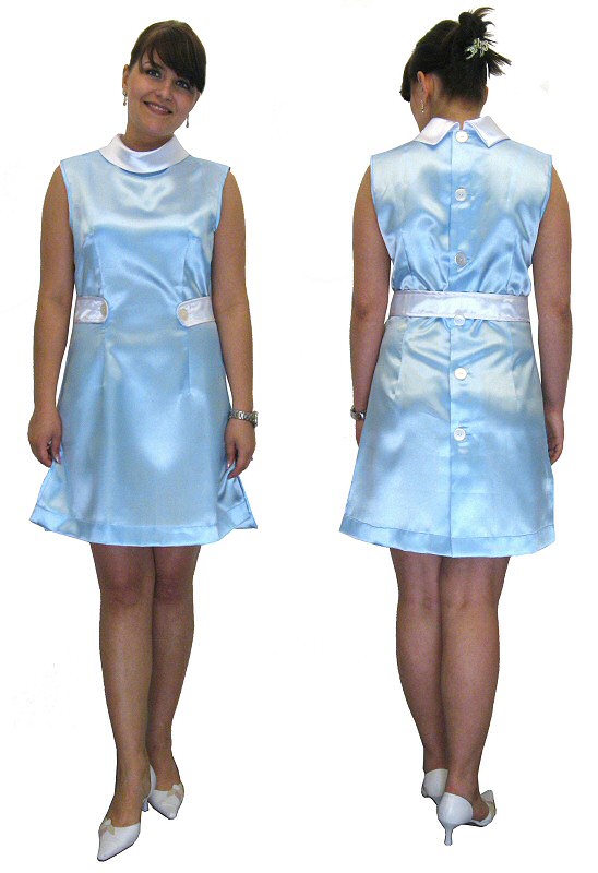 Satin Nylon Kittel Kleid Kasack Hinten Geknöpft 40 Ebay 