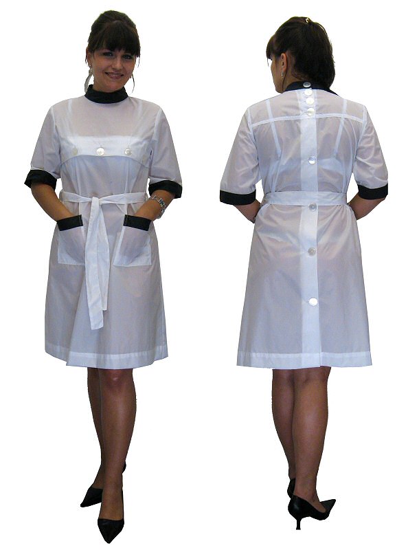 Sexy Blouse Nylon Kittel Kleid Hinten Geknöpft 48 50 Ebay 